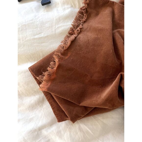 Womens Free People We the Free Corduroy Flare Brown Pants Frayed Hem Size 26 - Picture 5 of 8